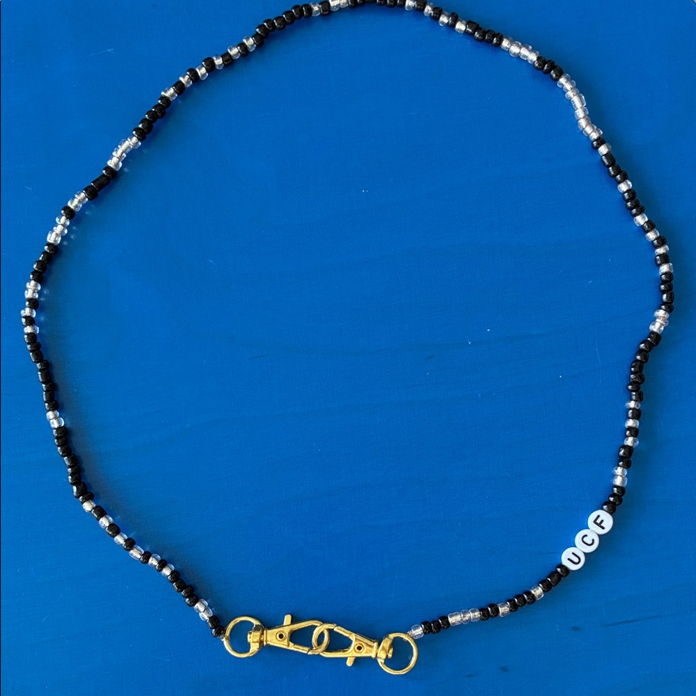Black and Silver Beaded Necklace Choker UCF